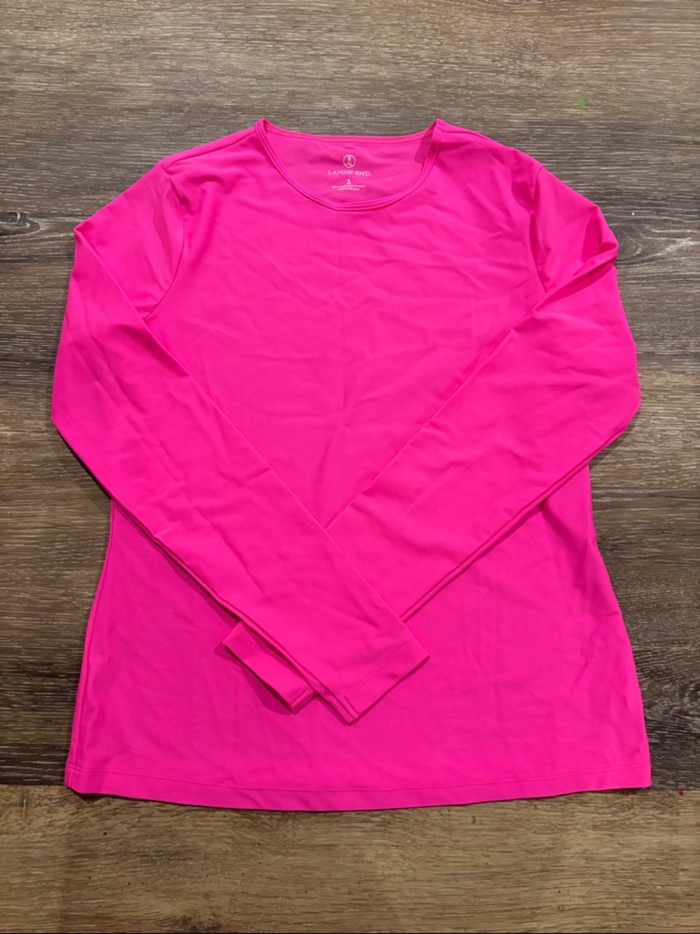 Lands' End Women's Long-Sleeve Performance Tee - Bright Pink